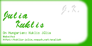 julia kuklis business card